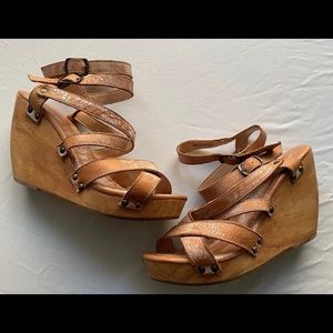 Bed Stu Juliana Leather Wedge Sandal in Size 9